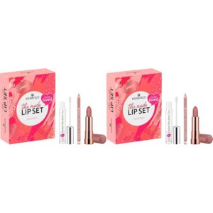 essence cosmetics The Nude Lip Set Heavenly, Lip Kit, Lipstick Set, Gift for Women, Make-Up, Acetone-Free, Vegan, No Microplastic Particles, Pack of 2 (3 Pieces)