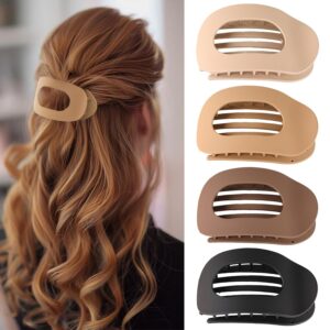 Yeomju Pack of 4 Women’s Hair Clips, French Hair Clips, Flat Secure Hold Inner Teeth Hair Claws, Strong Hold Side Hair Clips