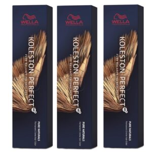 WELLA Koleston Perfect ME+ 7/0 Medium Blonde Natural 60 ml Pack of 3