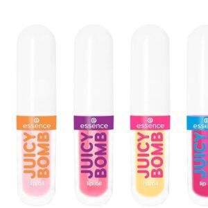 essence Juicy Bomb Lip Oil Set 02 Put of Paradise, Lip Oil Set of 5 Shades, Tropical Fragrance, Shiny Finish, for Nourished Lips, 5 x 2.4 ml
