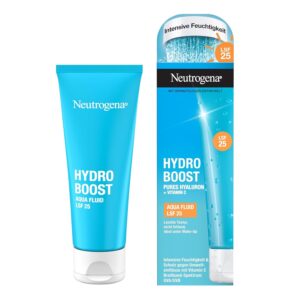 Neutrogena Hydro Boost Aqua Fluid SPF 25, Light Face Cream with Hyaluronic Acid & Vitamin C, Non-Greasy Moisturiser, Face Care for a Radiant Complexion (50 ml)