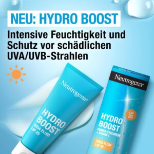 Neutrogena Hydro Boost Aqua Fluid SPF 25, Light Face Cream with Hyaluronic Acid & Vitamin C, Non-Greasy Moisturiser, Face Care for a Radiant Complexion (50 ml)