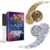 Laza Body Glitter, 2 Jars Holographic Chunky Sequins with Glitter Glue Perfect for Women Eyeshadow Makeup Face Paint Festival Rave outfits Hair Accessories Carnival Party Costumes – Bright Gold Silver