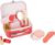 Small Foot Retro Wooden Make-Up and Hairdressing Case, Extensive Beauty Play Set, from 3 Years, 11776, Animal Print, Pink Coral Red