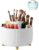 Nuangoo Kosmetik Make Up Organizer, 360°Drehbarer Pinsel Organizer,Kosmetikregal Kosmetik Organizers für Zimmer Decor Frisiertisch,Schlafzimmer,Badezimmer. (weiß)