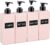 Segbeauty Kitchen Soap Dispenser, Pack of 4, 500 ml Shower Gel Dispenser (Pink)