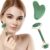 Guasha Beauty Massager Set, Gua Sha Stone and Face Jade Roller Set for Facial Massage, Reduces Eye Puffiness and Skincare Routine (Green)