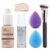6-Piece Liquid Foundation Set, Matte Liquid Full Coverage Foundation with Face Primer, Volcanic Stone Oil Rollers, Foundation Brush, Makeup Sponge Makeup Set (# 101)
