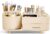 Cinnani Make Up Cosmetic Organiser, 360° Rotating Multifunctional Cosmetic Storage, Beauty Organiser for Dressing Table, Bathroom and Bedroom, with Multifunctional Small Drawer (Beige)
