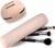 MUNSKT 2 Piece Silicone Makeup Tools Set, Portable Makeup Brush and Makeup Sponge Organizer Fashion Travel Bag, Soft and Smooth