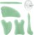 Gua Sha Set, 5 Pieces Gua Sha Facial Treatment with Jade Stone, Gua Sha Massage Gua Sha Facial Tools Stone Massage Tool Set for Spa Skin Care, Face Yoga, Body Muscles Relaxing Relieving (Green)