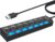 LOBKIN USB Hub 7-Port,Tragbar USB 2.0 Hub mit Einzelnen LED-Netzschaltern fur Laptop, PC, MacBook und weitere USB Geräte