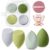 AUAUY 4-piece make-up sponge set, foundation blending beauty sponge, beauty makeup sponges blender for liquid, foundation, powder, sun protection and cream with 1 sponge holder, 1 powder puff