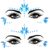 Mermaid Face Gemstones Glitter Stones Self-Adhesive Stones Make Up Face Rhinestones Festival Glitter Mermaid Face Sticker Costume Glitter Tattoos (Blue)