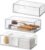 DoocliB Mini Bathroom Organiser with Drawers Set of 3 Acrylic Stackable Transparent for Chest of Drawers Washbasin Bathroom Mirror Cabinet Interior