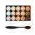 Boolavard Professional 15 Farbe Concealer Tarnung Contour Eye Gesichtscreme Make-up Palette mit Kosmetik Oval Make-up Pinsel (15 Farben)