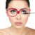 MAQBE Make-Up Glasses, Make-Up Glasses, Mini Glasses, Make-Up Glasses, Fashion Women’s Make-Up Glasses with Folding Lenses (Red, +4.00)