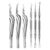 FVION Blackhead Remover, Pimple Squeezing Tool, Comedone Squeezer Set Made of Full Stainless Steel, 6 Pieces, Acne Tweezers, Blackhead Remover for Nose / Face Care