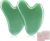 Gua Sha Stones Face Jade 100% Natural Stone Heart Shape Scratch Massage Tool for Face, Eyes, Neck for Skin Care, Beauty and Relaxation of Body Muscles (Green, 2 Pieces)