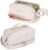 Lannvan Double Layer Zipper Cosmetic Bag, White, Unisex
