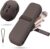 Qetlavee 2stk Tragbarer Kosmetiktasche mit Klebeband,1stk Makeup Pinsel Halter Silikon+1stk Make-up Schwammhalter,Pinsel Kosmetiktasche,Makeup Pinsel Organizer für Reisen Aufbewahrung(braun)