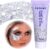 Body Glitter Gel, Festival Glitzer Gesicht, 50ml Glitter Liquid Gel, Körperglitzer Festival Zubehör Glitter für Make Up Cosmetic Festival Party, DIY, Nägel, Lippen (Silber)