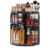 Auxmir Make Up Organiser with 9 Adjustable Levels, 360° Rotatable Dressing Table Cosmetic Organiser, Extra Large Improves Makeup Organiser Skincare for Dresser Bedroom Bathroom Black