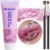 SunnyLisa Body Glitter Gel, Meerjungfrau Pailletten Funkelnde, Chunky Glitter Liquid Gel, für Gesicht Haare Lippen Glitzer für Festival Glitter Masquerade Birthday Makeup, Enthält 2 Pinsel, Rosa