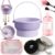 3-in-1 Makeup Pinsel Reinigungsmatte Multifunktionaler Trockenkorb mit Griff Silikon Reiniger Matte Reiniger Schwamm 150ml Professioneller Make-up Pinsel Reiniger (Lila)