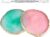 Piriuuo Pack of 2 Nail Art Palette, Resin Nail Polish Palette, Resin Art Nail Painting, Mixed Stainless Steel Stirrer, Gold Edge Nail Art Plate for Nail Art (Green and Pink)