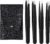 Brencco 4-Piece Tweezers Set, Precision Tweezers Stainless Steel, Professional Eyebrow Tweezers with Non-Slip Coating, for Eyebrows, Eyelashes, Ingrown Hair, Beard Hair