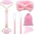 Scettar Jade Gua Sha Stein Set, Rosa Natürlicher Jade Massageroller, Gesichtsroller Massagewerkzeug für Augenschwellungen Hautstraffung Face Massager