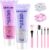 Body Glitter Gel 2 x 50ml Set, PAMIYO Festival Glitzer Gesicht Mermaid Sequins Chunky mit Pinsel, Long Lasting Glitter Powder for Festival Masquerade Birthday Makeup Outfit Damen (Silber+Rosa)