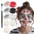 Festicy Profi Theaterschminke Set I 3 Farben (Schwarz, Rot, Weiß) I je 20 g pro Farbe I Inklusive 3 Schwämme & 1 Pinsel I Halloween Schminke, Fasching & Bodypainting Farben, Vampir, Gesichtsschminke