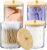 Miiepls Pack of 4 Cotton Buds Holder, Cotton Pad Dispenser, Transparent Acrylic Cotton Buds Storage Box, for Cosmetics, Cotton Balls Cotton Pads Container Box