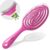 marQus Organic Hair Brush without Pulling with Unique Double Spiral Spring and More Bristles for Optimal Pressure Distribution and Care, Detangling Brush for All Hair Types, Pack of 1, Pink
