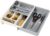 Besteckkasten für Schubladen, größenverstellbarer 7 Fächer,Schubladen Organizer für Diverse Utensilien,Schubladeneinsatz für Küche, Bad und Büro, 6×23,5×31,5 cm