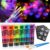 Lictin Bodypainting Farben, UV Gesichtsfarbe 6 Farben, Neon Face Paint 4 Pinsel und 5 Aufkleber, Body Paint Schminkset, Schminke Leuchtfarbe für Fasching Karneval, Neon party, Nchwarzlicht party