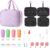 Toiletry Bag with 22 Pieces Silicone Travel Bottles Set for Men and Women, Makeup Bag with Suction Cup Hooks for Hanging, Leak-Proof Travel Bottles Travel Bottles (Blue), Blue, travel gadgets travel