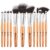 HEYMKGO Makeup Brush Set, 12 Pieces, Make-Up Brush Set, Face, Eyes, Foundation, Powder Brush, Eyeshadow, Blush, Concealer, Eyeshadow, Make Up Brush Set