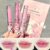 Bekoeen 3pcs Moisturizing Mirror Lip Glaze Set,Rosa Jelly Lippenstift Set,Heart Shape Lip Stain,Pflegende Spiegel Lip Glaze, Gift Lipgloss Set Mädchen Glitzer, Glossy Lip Makeup for Girls