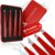 NEUMANN® Tweezers Set (Stainless Steel) for Removing Eyebrows and Hair – Oblique Tweezers, Pointed Tweezers & More – Includes Storage Box [Red]