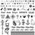 COLOFALLA 3 Sheets of 90+ Pieces Temporary Tattoos 2 Weeks Lettering Tattoos for Sticking Fake Tattoos Adhesive Tattoos Small Patterns Cool Motif for Halloween Men Women (A)