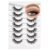 Happy Heartbeat 3D False Eyelashes, Cat Eye, Wispy, Natural Short False Eyelashes, Super Natural, Cross, Fluffy, Soft, Reusable Faux Mink Eyelashes, No. 212