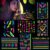 Konsait 7 large sheets adhesive tattoos, temporary neon tattoos, black light makeup, UV body & face painting, tattoo sticker for women and men, accessory for black light UV parties & festivals