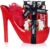BRUBAKER Cosmetics Luxus Cranberry Beautyset – 6-teiliges Bade- und Dusch Set – Geschenkset in Keramik Stiletto Rot
