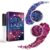 Laza Body Glitter, 2 Jars Holographic Chunky Sequins with Glitter Glue for Women Girls Eyeshadow Makeup Face Paint Festival Rave Outfits Hair Concert Accessories Carnival Party Costumes – Pink Violet