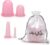 Lunata (Original seit 2017) 4x Set Anti Cellulite Massage Cup, Saugglocke, Schröpfglas gegen Orangenhaut, Vakuum Massagegerät, Silikon Cups, Saugglocke, Schröpfgläser, Farbe: Pink