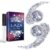 Laza Body Glitter, 2 Jars Holographic Chunky Sequins with Glitter Glue Perfect for Women Eyeshadow Makeup Face Paint Festival Rave Outfits Hair Accessories Carnival Party Costumes – Laser Galaxy