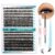 GEMERRY Individual Eyelash Set 40D/50D Cluster Eyelashes 0.07 D Crul 10-18 mm Clusters Individual Eyelash Glue and Applicator DIY Cluster Eyelash Extension Set (40D+50D-0.07D-10-18 mm Set)
